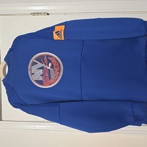 Adidas Blue and Orange Sweatshirt with Scenic Graphic